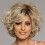 Perruque courte blonde bouclée avec bandeau doré 3