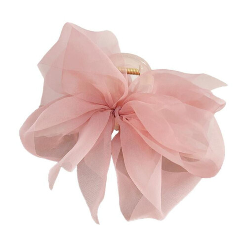Stor hårnål med rosa netting, 12,5 cm 1