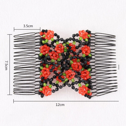 Chic Beads Dobbel Hårkamklemme Elastisk Slide for Kvinner 1