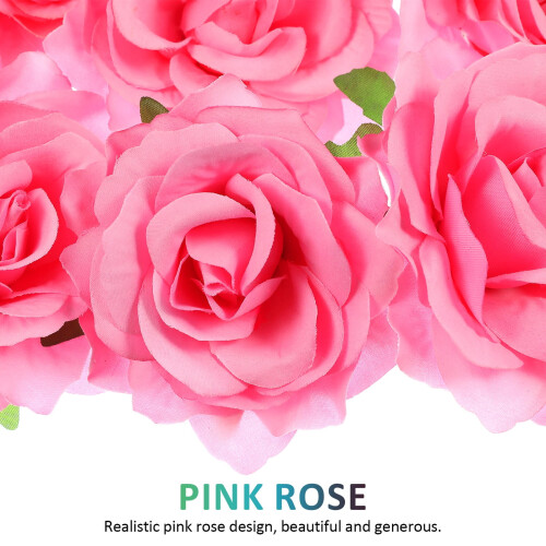 Broche de rosa de tecido com presilha de cabelo rosa 2