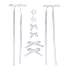 Elegant Ribbon Hair Clip For Kids And Adults With Gentle-White