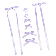 Elegant Ribbon Hair Clip For Kids And Adults With Gentle-Purple