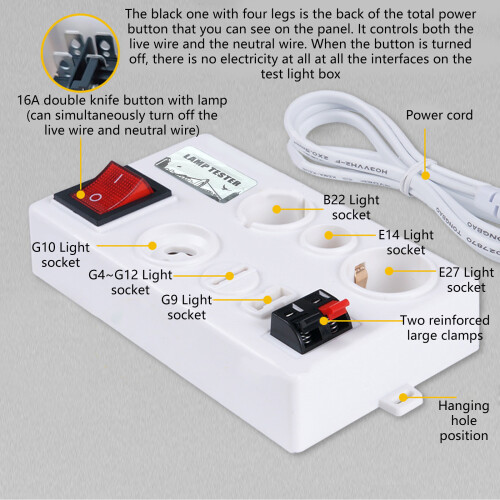 Mehrzweck-LED-Lichttester unterstützt E27 B22 E14/GU10-Sockel 2
