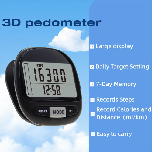 3D step counter large display 1 unit 1