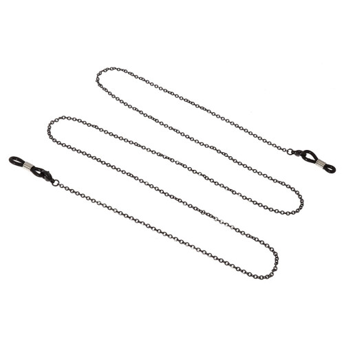 Brillekæde i rustfrit stål, 79 cm, sort 2