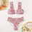 2-teiliges Damen-Set, Badeanzug mit Blumendruck, Bügel,-Pink M 2