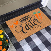 Alfombra de bienvenida de Pascua con zanahorias y corazones, 15,7 x 23,6 pulgadas.