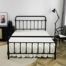 Geplooide bedrok beige 78x80+14 inch polyester