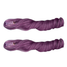 2 piezas Peluca para muñeca de 25 cm Morado RomanCurl