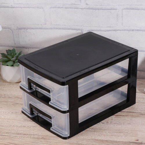 Schwarzer PP-Schubladenorganizer, 24 x 20 x 17 cm