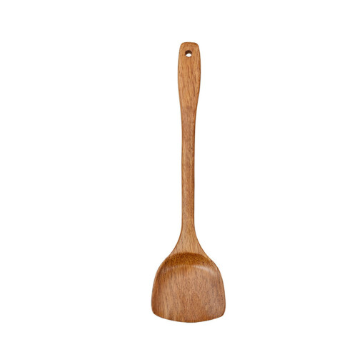 Pá de cozinha de madeira com cabo longo, 38,5 cm x 9,5 cm
