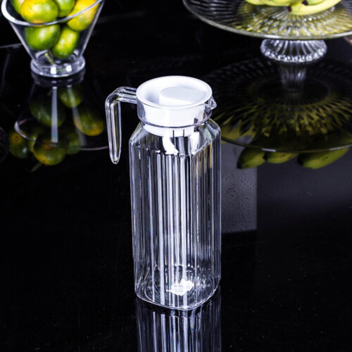 Transparenter Acrylkrug mit Deckel, 1,1 l, BPA-frei