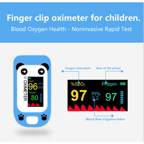 Kids Fingertip Pulse Oximeter Rechargeable Blue 2