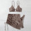 Damen-Bikini-Set, 3-teiliger Badeanzug mit Überrock,-Orange M 4