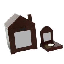 Classical Wood Pet Memorial Urn Box with Photo Frame For-L
