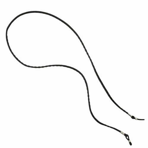 Sort PU-læder brillekæde 67 cm 2