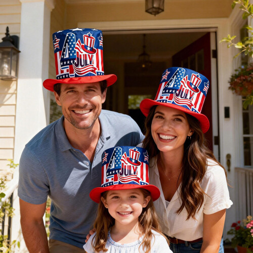 Classical July 4th Hat American Flag Themed High Hat Ideal-06 2