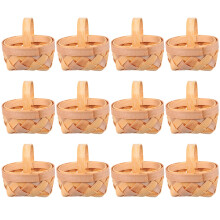 Ciseáin Fhite Beaga Adhmaid – 12 phíosa, 7.2x6.5x5cm