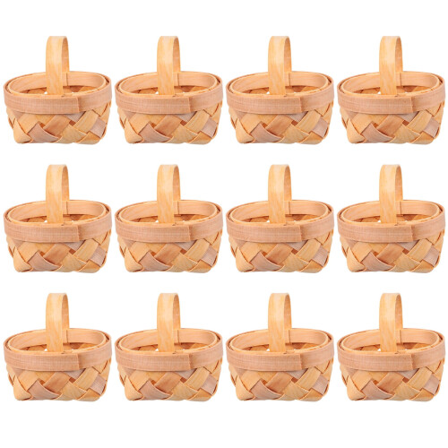 Ciseáin Fhite Beaga Adhmaid – 12 phíosa, 7.2x6.5x5cm