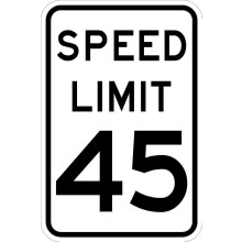 Geschwindigkeitsbegrenzung 45 km/h, Verkehrsschild 30 x 45 cm