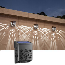 Solar schuttingverlichting (6 stuks), waterdichte LED-terras- en trapverlichting