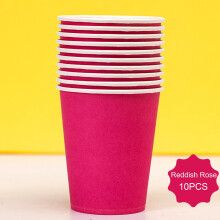 Vasos de papel desechables de 255 ml (9 oz) – Paquete de 10 unidades, 15 colores