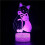Veilleuse chat LED 3D en acrylique avec télécommande – 16 couleurs, 1