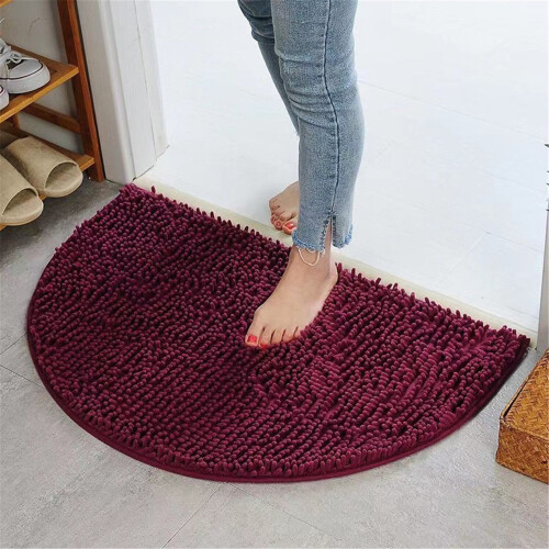Halbkreisförmige Chenille-Badematte 50 x 33 cm