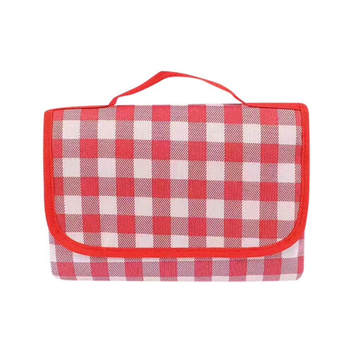 Rosa gingham piknikteppe vanntett, sammenleggbart 60x80 tommer