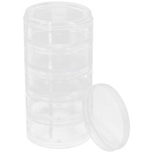 Ensemble de 5 bocaux de rangement empilables en plastique transparent