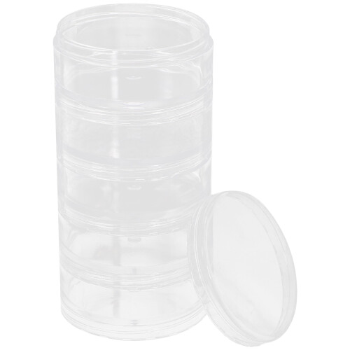 Ensemble de 5 bocaux de rangement empilables en plastique transparent