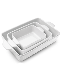 Keramik-Auflaufformen-Set, 3-teilig, 29,5 x 19,8 cm, ofenfest