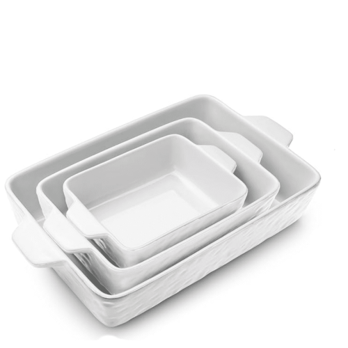 Set de 3 caserole ceramice, 29x20 cm, potrivite pentru cuptor