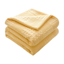 Cotton Blanket Lightweight Warm Yellow Queen 100x150cm