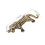 Messing tijger bureaubeeldje 7,7 cm 3