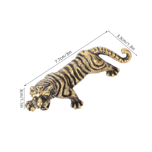 Messing tijger bureaubeeldje 7,7 cm 2