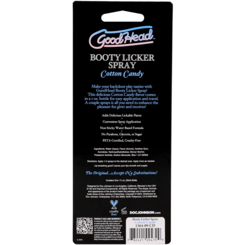 Doc Johnson Good Head Booty Licker Spray Cotton Candy 1oz 1