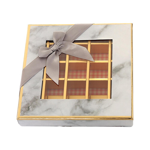 Caixa de presente de chocolates com 9 compartimentos – Cinza 2
