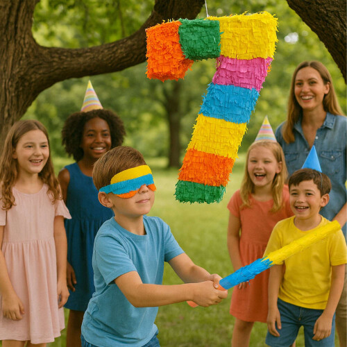 Number Piñata with Bat and Blindfold for Parties 2