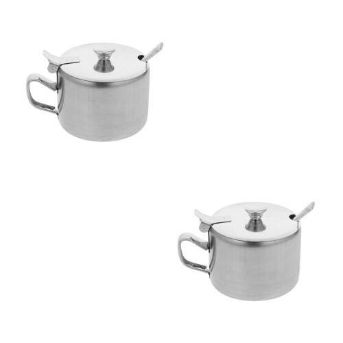 2 Pcs Spice Jar Condiment Pot With Spoon Kitchen Seasoning Container 1