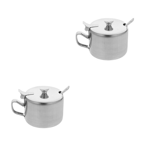 2 Pcs Spice Jar Condiment Pot With Spoon Kitchen Seasoning Container 2