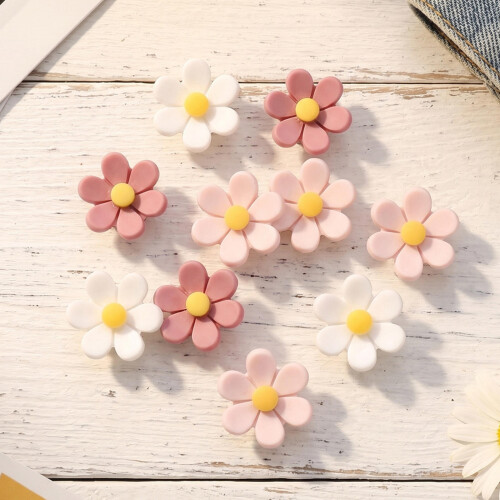 30Pièces Punaises Décoratives Fleurs 3D Résine Multicolores Pour Mur 2