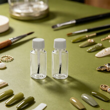 12Pcs Refillable Clear Nail Polish Bottles with Brush Cap for Nail Oil