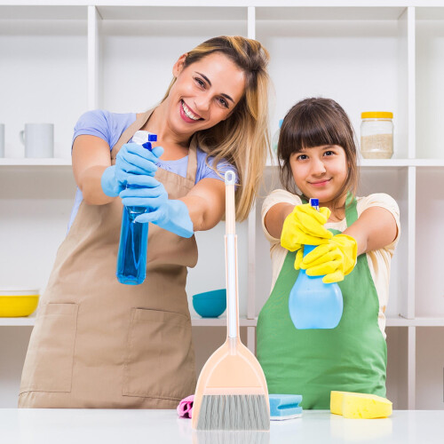 Kinderbezem en stoffer set van plastic 1