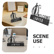 Metal Justice Lady Desk Sign for Lawyer Office Desk Decor