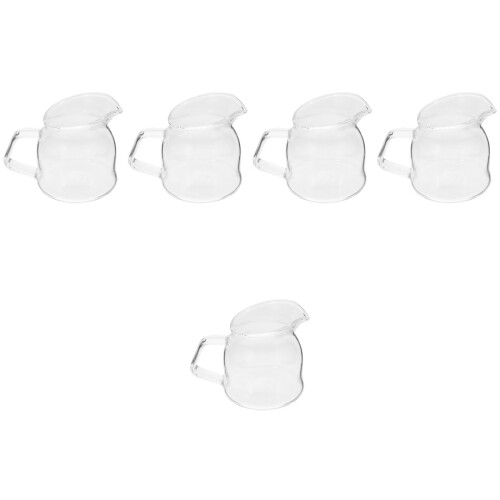 5Pcs Glass Creamer Pitchers Multi-Function Cups for Coffee and Milk 2