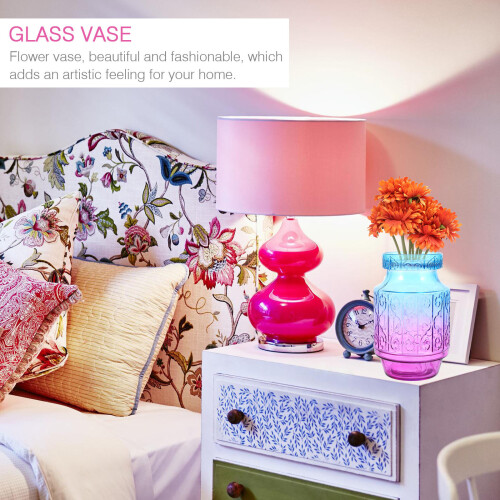 OUNONA Preget glassvase 19,5 cm 2