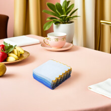 100St Blauwe Papieren Servetten Buffet Voor Feest En Schoolafsluiting