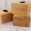 Caixa de lenços de bambu com abertura em formato de U, 12 x 12 x 8,5 cm 5