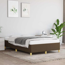 vidaXL sengestel uden madras, mørkebrun, 120x190 cm, stof